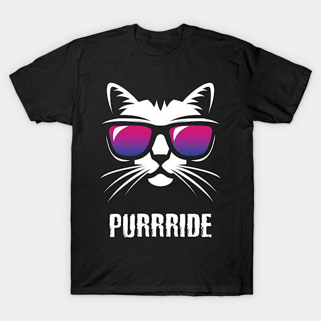 Funny Bisexual Pride Flag Cat Purrride T-Shirt by BrightGift